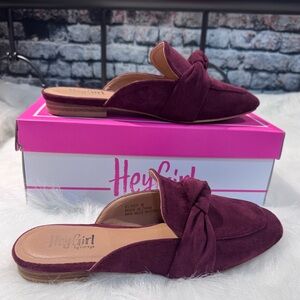 Hey Girl - by Corkys     Burgundy Faux Suede Mules